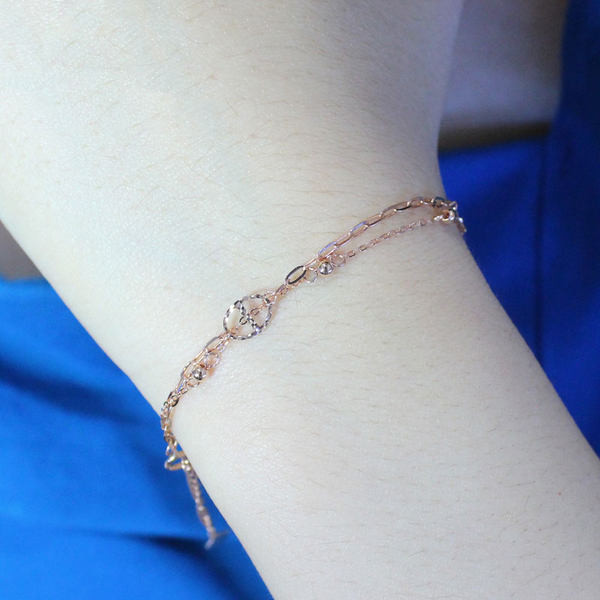 Γυναικείο βραχιόλι δύο στρώσεων με πέτρες