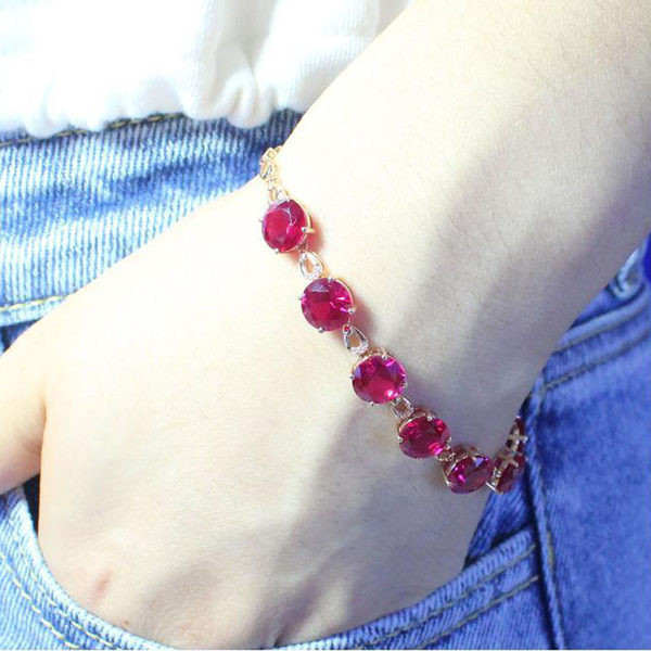 Naiste elegantne roosade kivikestega käevõru