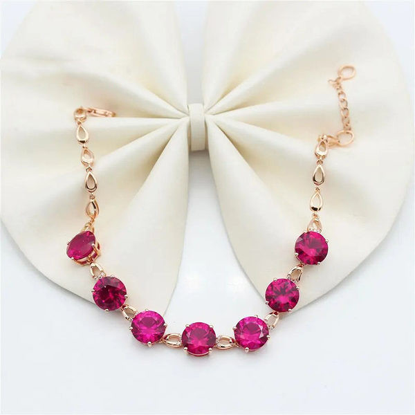 Naiste elegantne roosade kivikestega käevõru