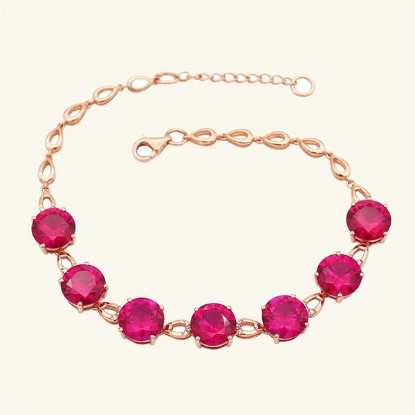 Naiste elegantne roosade kivikestega käevõru