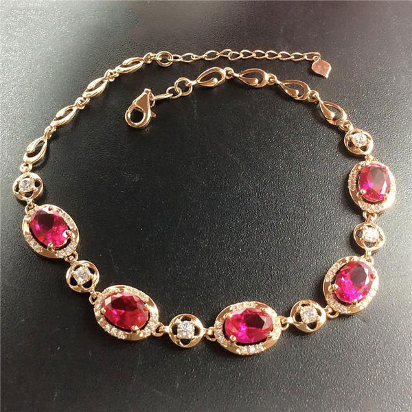 Μοντέρνο ρυθμιζόμενο γυναικείο βραχιόλι με χρωματιστές πέτρες