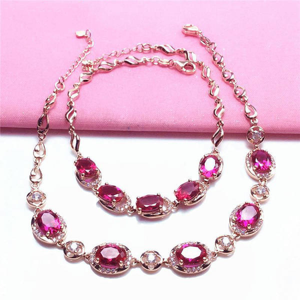 Μοντέρνο ρυθμιζόμενο γυναικείο βραχιόλι με χρωματιστές πέτρες