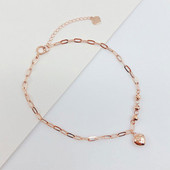 Γυναικείο μοντέρνο κρεμαστό βραχιόλι καρδιά - ρυθμιζόμενο