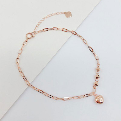 Γυναικείο μοντέρνο κρεμαστό βραχιόλι καρδιά - ρυθμιζόμενο