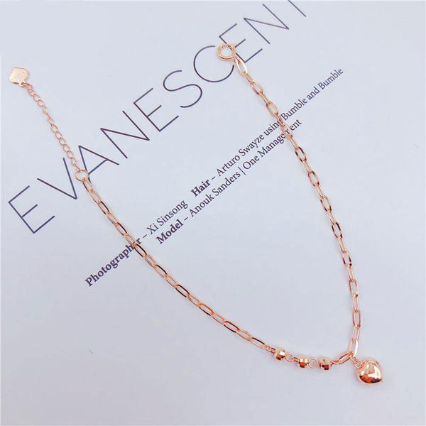 Γυναικείο μοντέρνο κρεμαστό βραχιόλι καρδιά - ρυθμιζόμενο