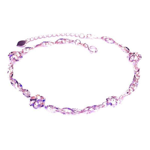 Дамска нежна гривна с цветя и висулка сърце 