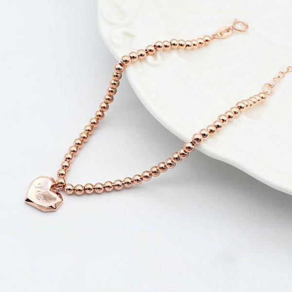 Дамска гривна с висулка сърце и надпис 