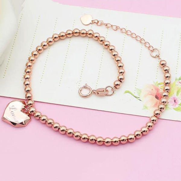 Дамска гривна с висулка сърце и надпис 