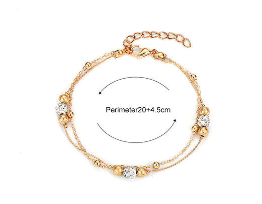 Ежедневна дамска гривна в златист цвят с мъниста