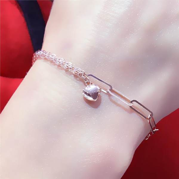 Дамска модерна регулируема гривна с висулка сърце