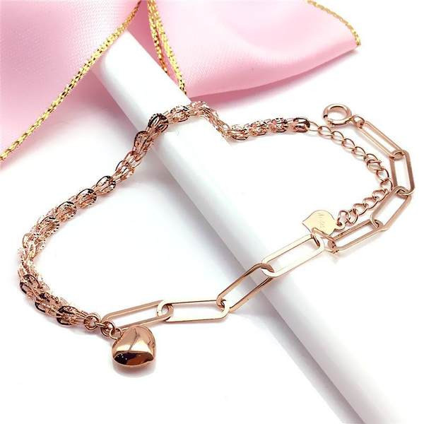 Дамска модерна регулируема гривна с висулка сърце