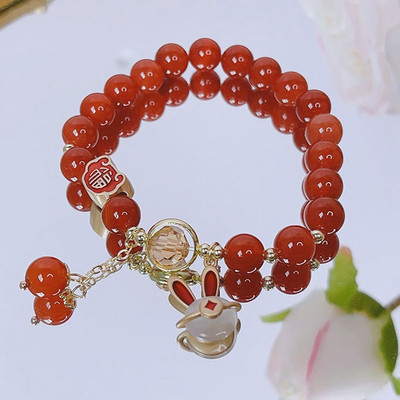 Дамска гривна с висулки и цветни мъниста