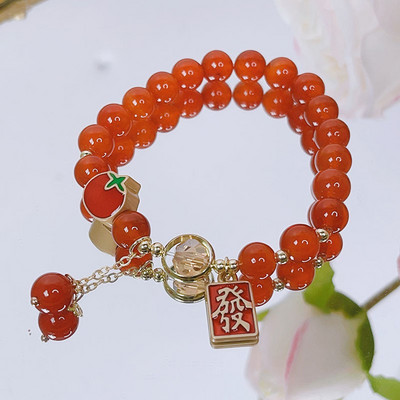 Дамска гривна с висулки и цветни мъниста