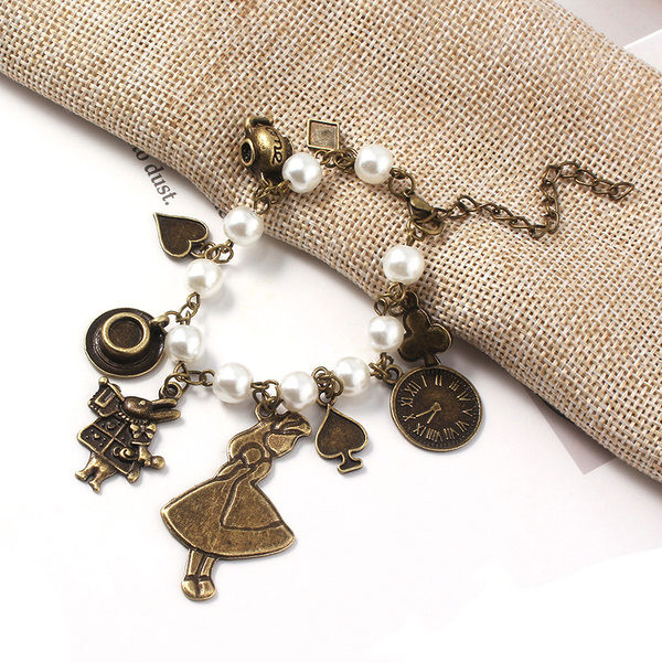 Bratara eleganta de dama doua modele cu pandantiv si perle