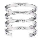 Naiste vabaaja graveeritud roostevabast terasest käevõru