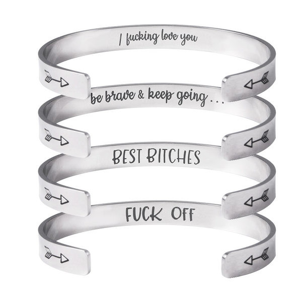 Naiste vabaaja graveeritud roostevabast terasest käevõru