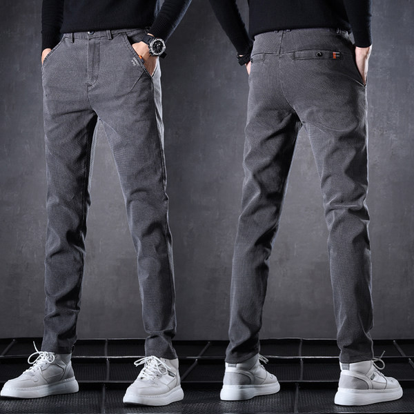 Ανδρικό casual τζιν με τσέπη και γράμματα