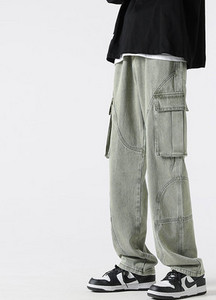 Ανδρικό τζιν casual με πλαϊνή τσέπη