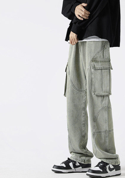 Ανδρικό τζιν casual με πλαϊνή τσέπη