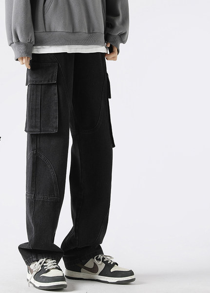 Ανδρικό τζιν casual με πλαϊνή τσέπη