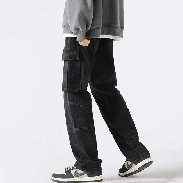 Ανδρικό τζιν casual με πλαϊνή τσέπη