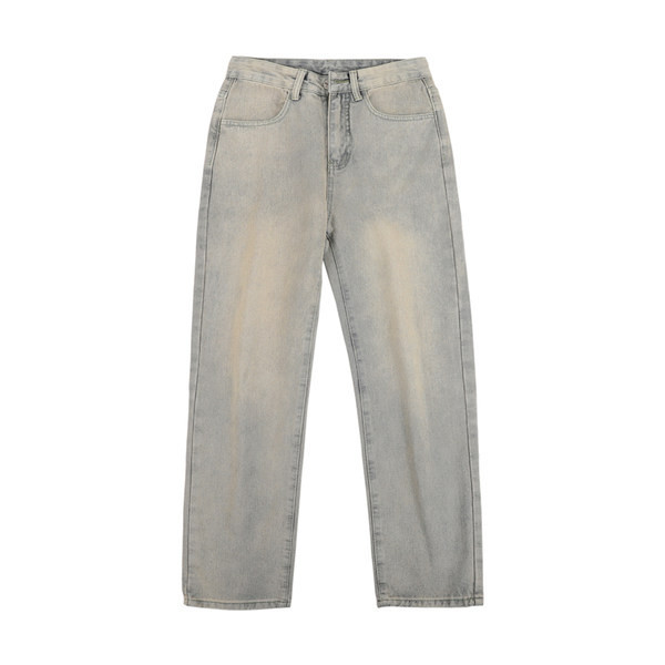 Paprasti džinsai tiesiomis kojomis vyrams su kišenėmis