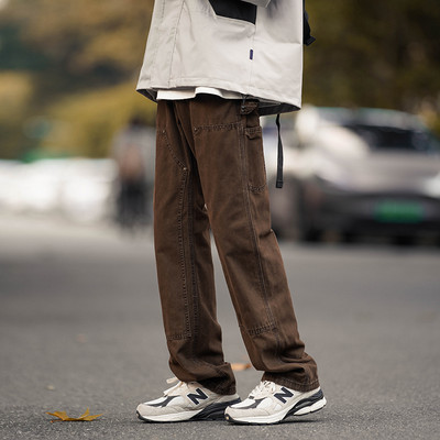 Ανδρικό casual τζιν με φαρδύ σχέδιο με κορδόνια