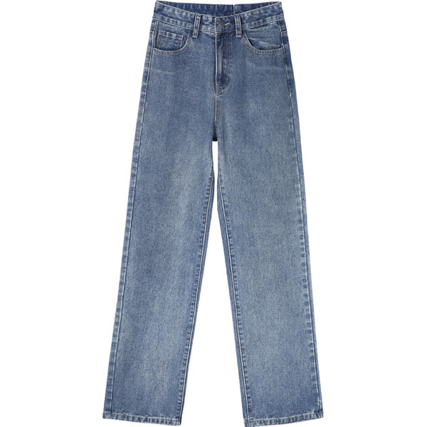 Uus kõrge vöökohaga naiste teksapükste mudel - sinine värv