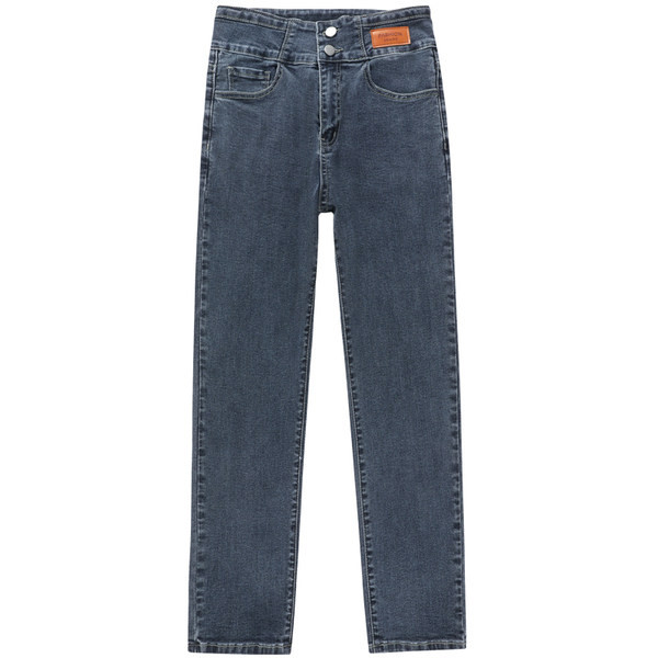 Nööbikinnitusega naiste teksad