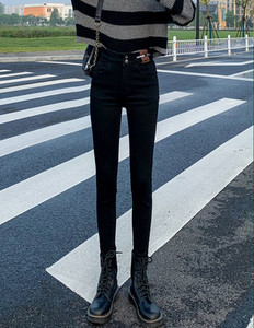 Ženske traperice od flisa visokog struka