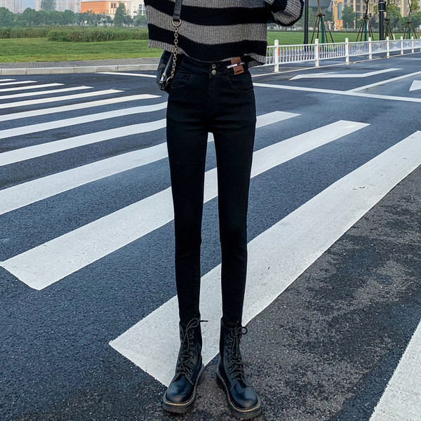 Ženske traperice od flisa visokog struka