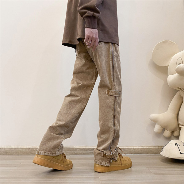 Sinist värvi vabaaja meeste teksad - sirge mudel