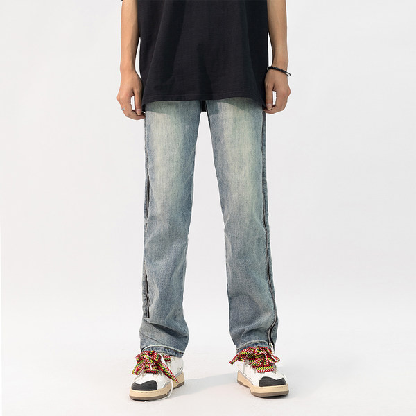 Ravni model muških traperica - s patentnim zatvaračem