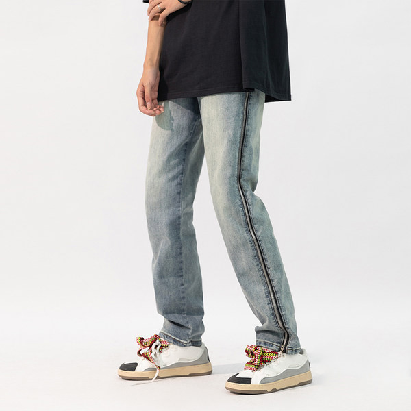 Ravni model muških traperica - s patentnim zatvaračem