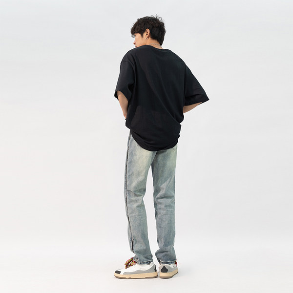 Ravni model muških traperica - s patentnim zatvaračem