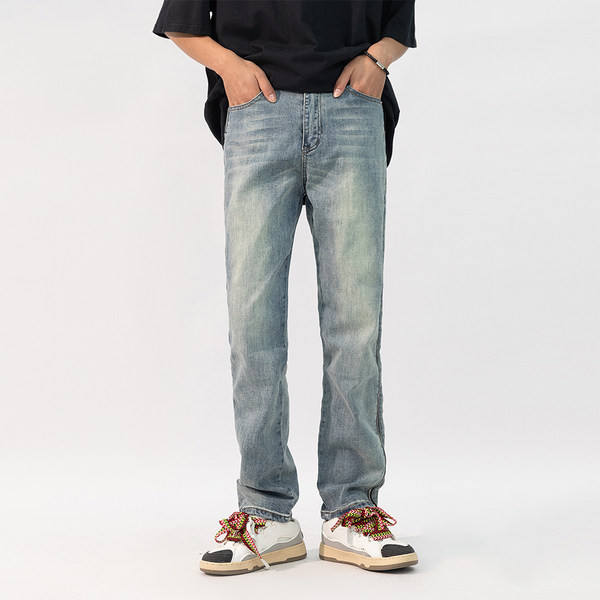 Ravni model muških traperica - s patentnim zatvaračem