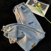 Ανδρικό τζιν casual με λογότυπα