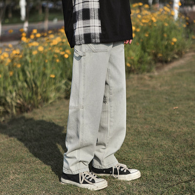 Ρετρό ανδρικό φαρδύ τζιν και τζιν