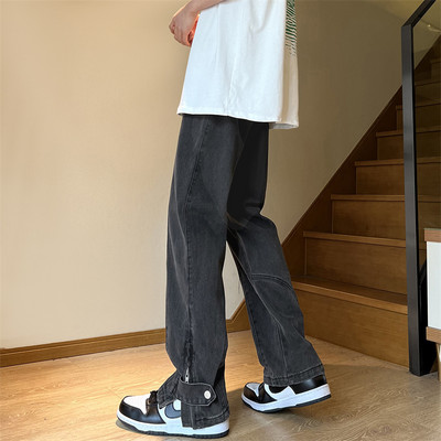 Ležerne traperice ravnih nogavica s razdvojenim nogavicama