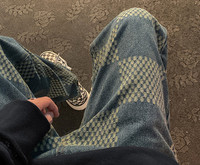 Muške traperice širokih nogavica na kockice