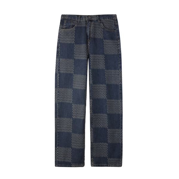 Muške traperice širokih nogavica na kockice