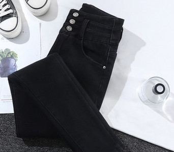 Ženske traperice visokog struka s postavom