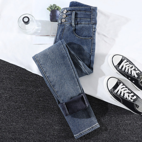 Ženske traperice visokog struka s postavom