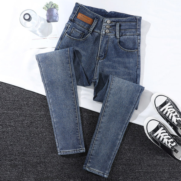 Ženske traperice visokog struka s postavom