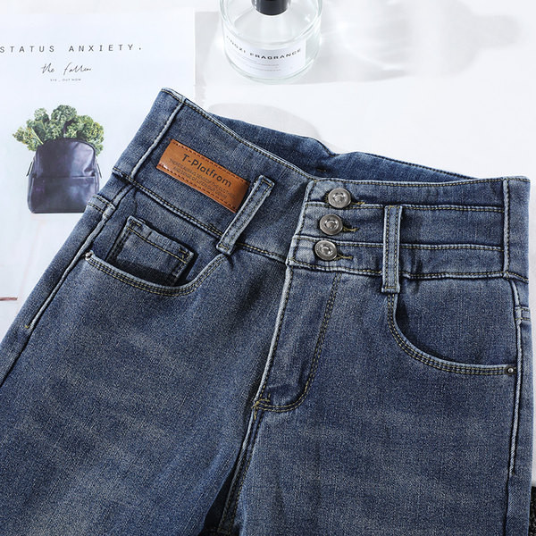 Ženske traperice visokog struka s postavom