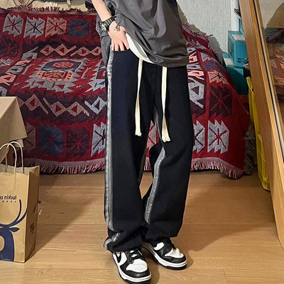 Ležerne traperice širokih nogavica s vezicama