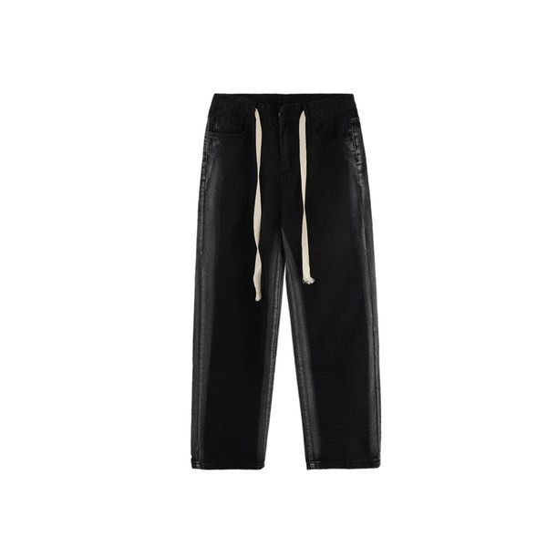 Ležerne traperice širokih nogavica s vezicama