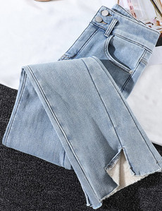 Blugi de dama cu buzunar si fanta