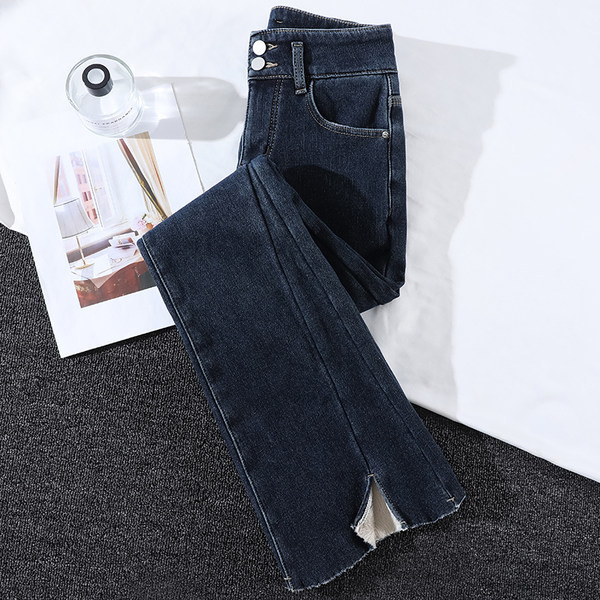 Blugi de dama cu buzunar si fanta