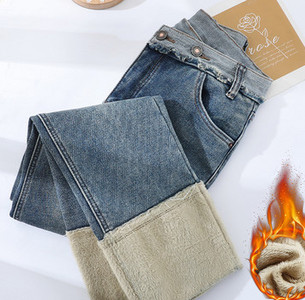 Γυναικείο μπλε τζιν με φόδρα